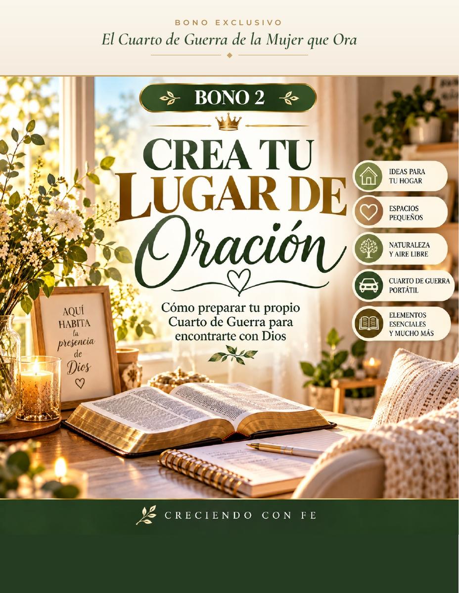 Portada del bono 2: Crea tu lugar de oración
