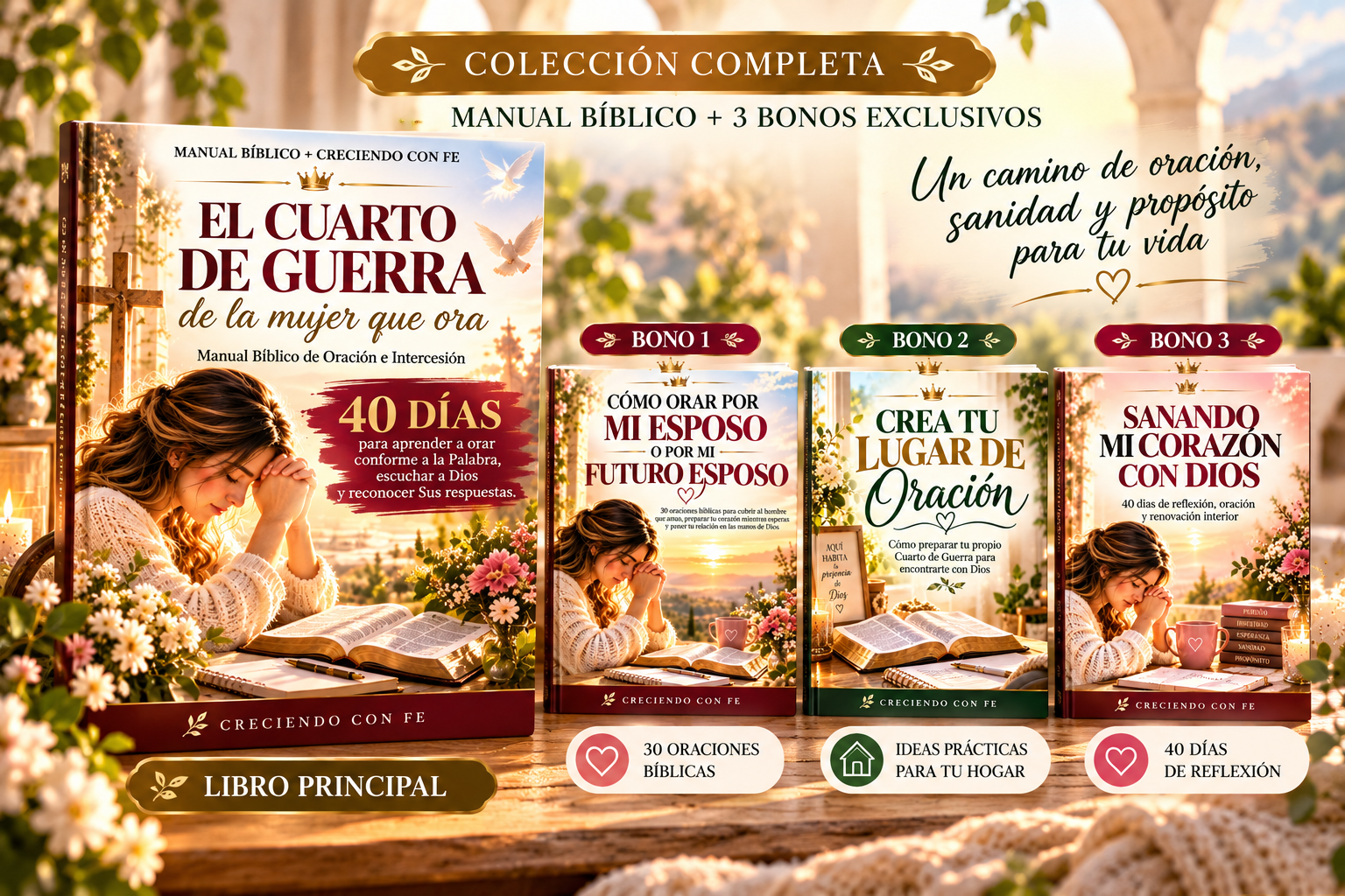 El manual principal y los tres libros de regalo